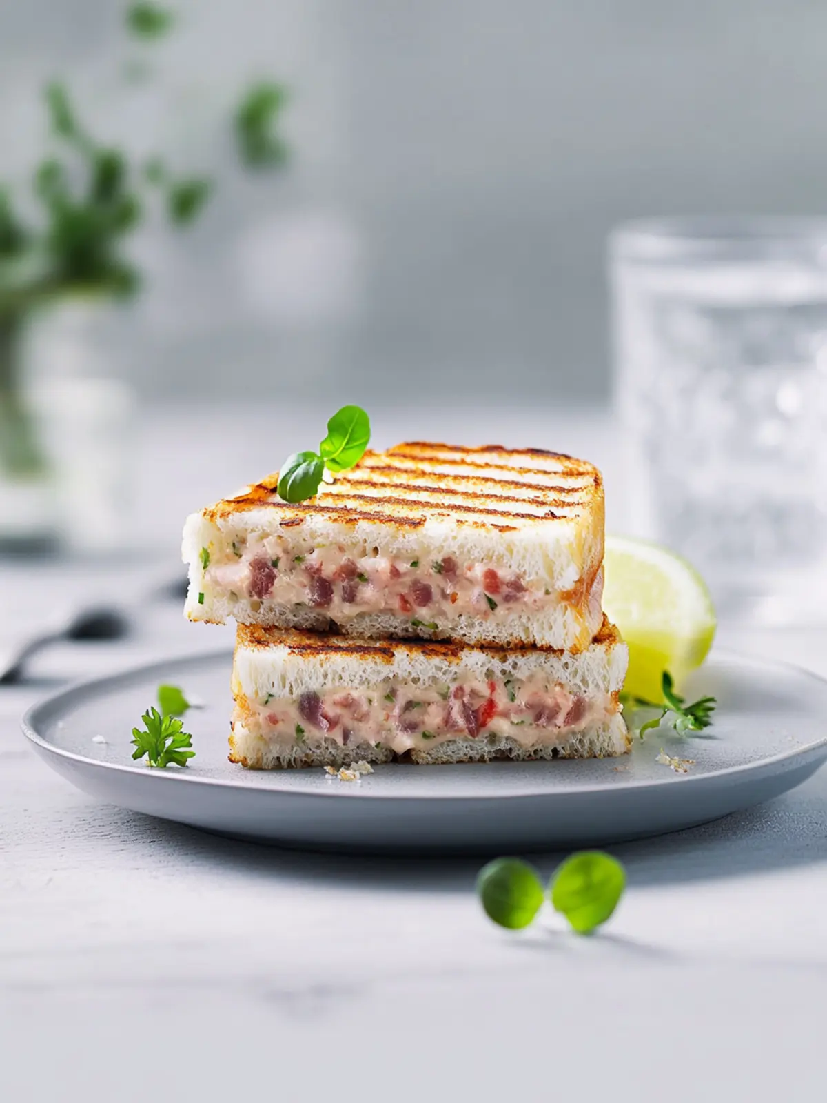 Gegrilltes Thunfisch-Käse-Sandwich
