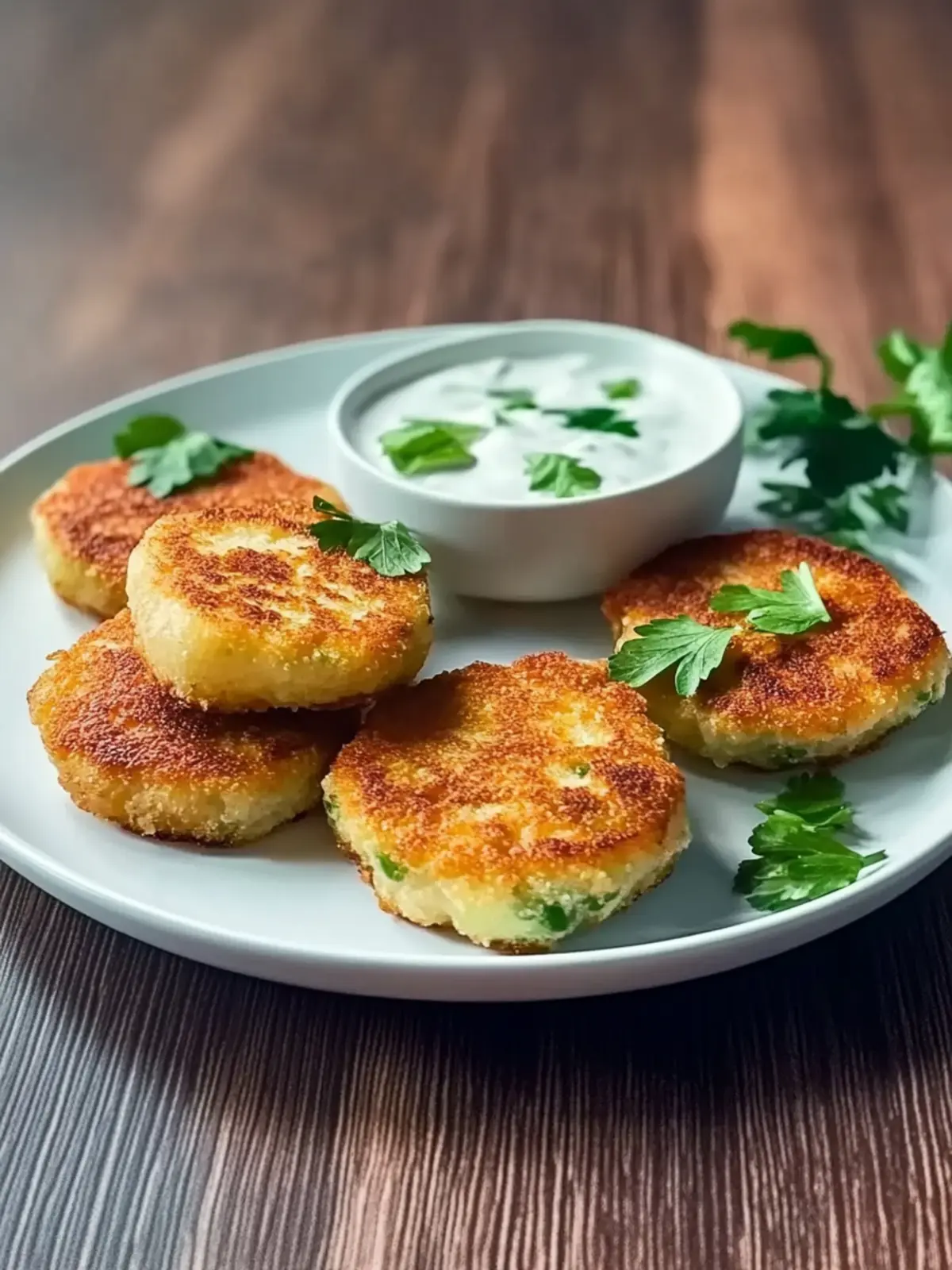 Blumenkohl-Taler mit Kräuterquark