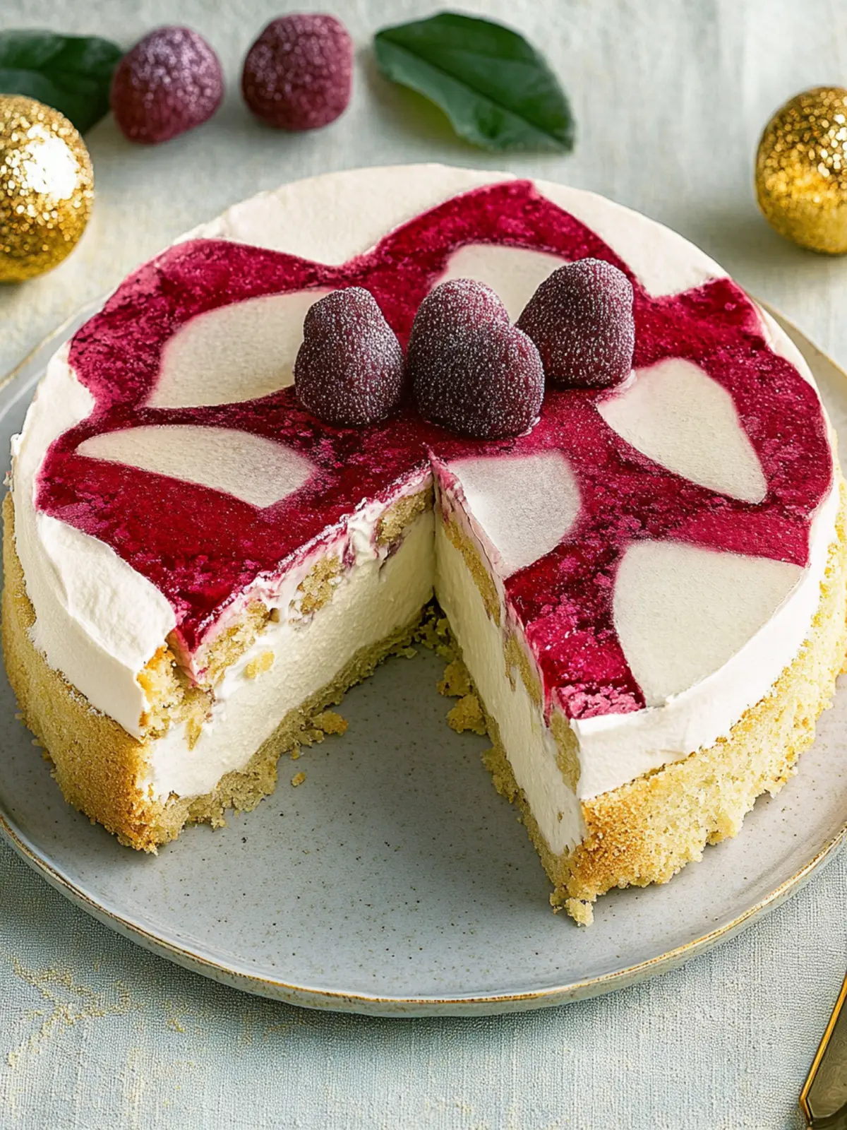 Weihnachtliche Torte mit Glühweinkirschen