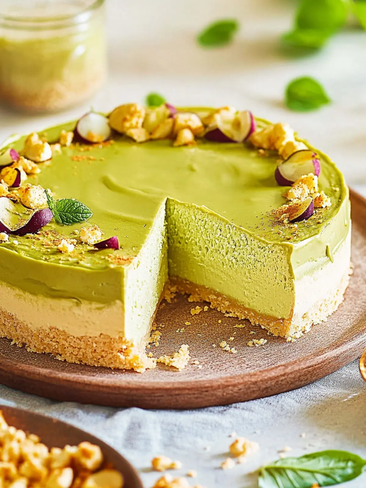 No-Bake Pistazien-Käsekuchen