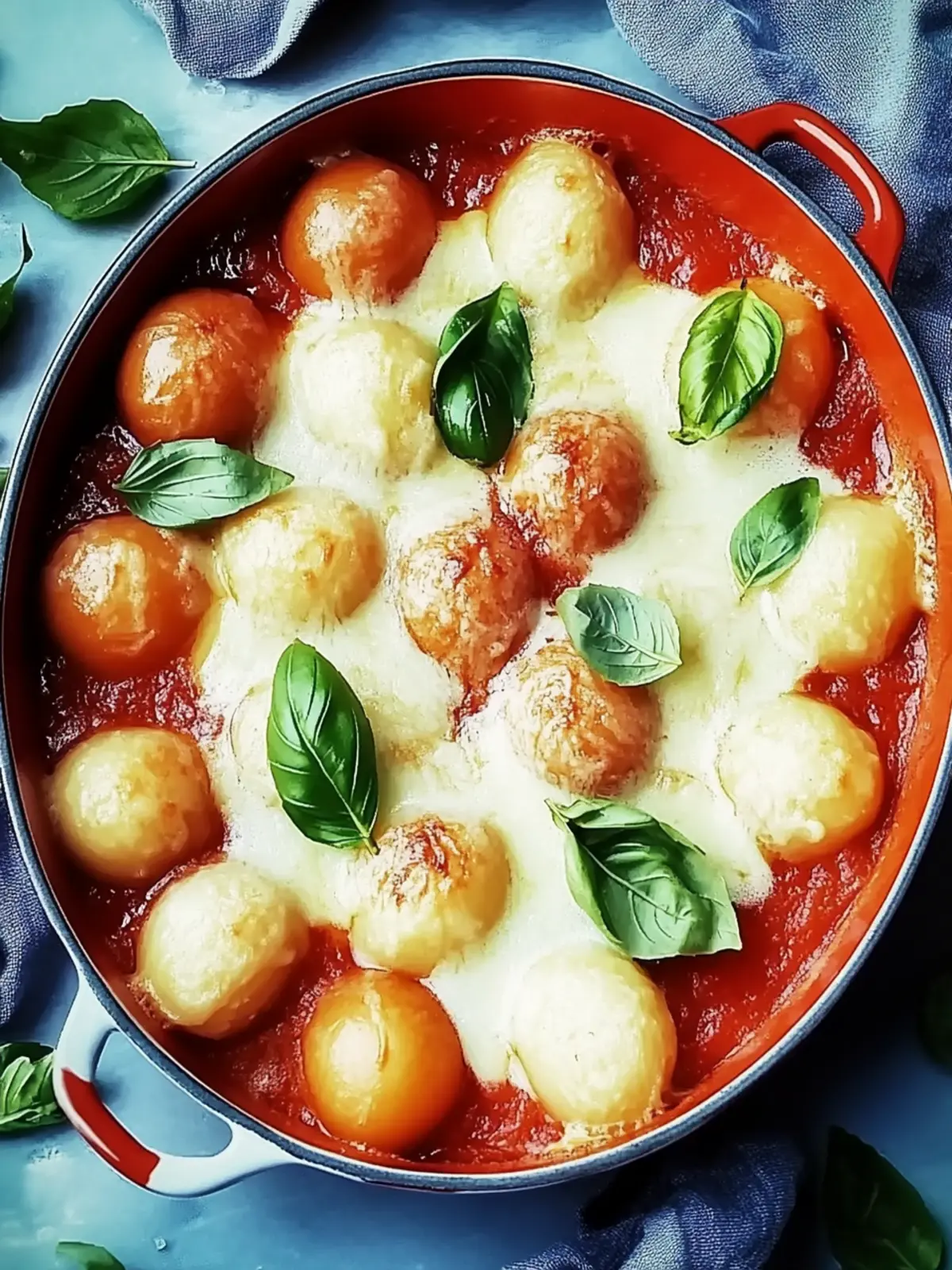 Gnocchi Auflauf mit Tomaten und Mozzarella