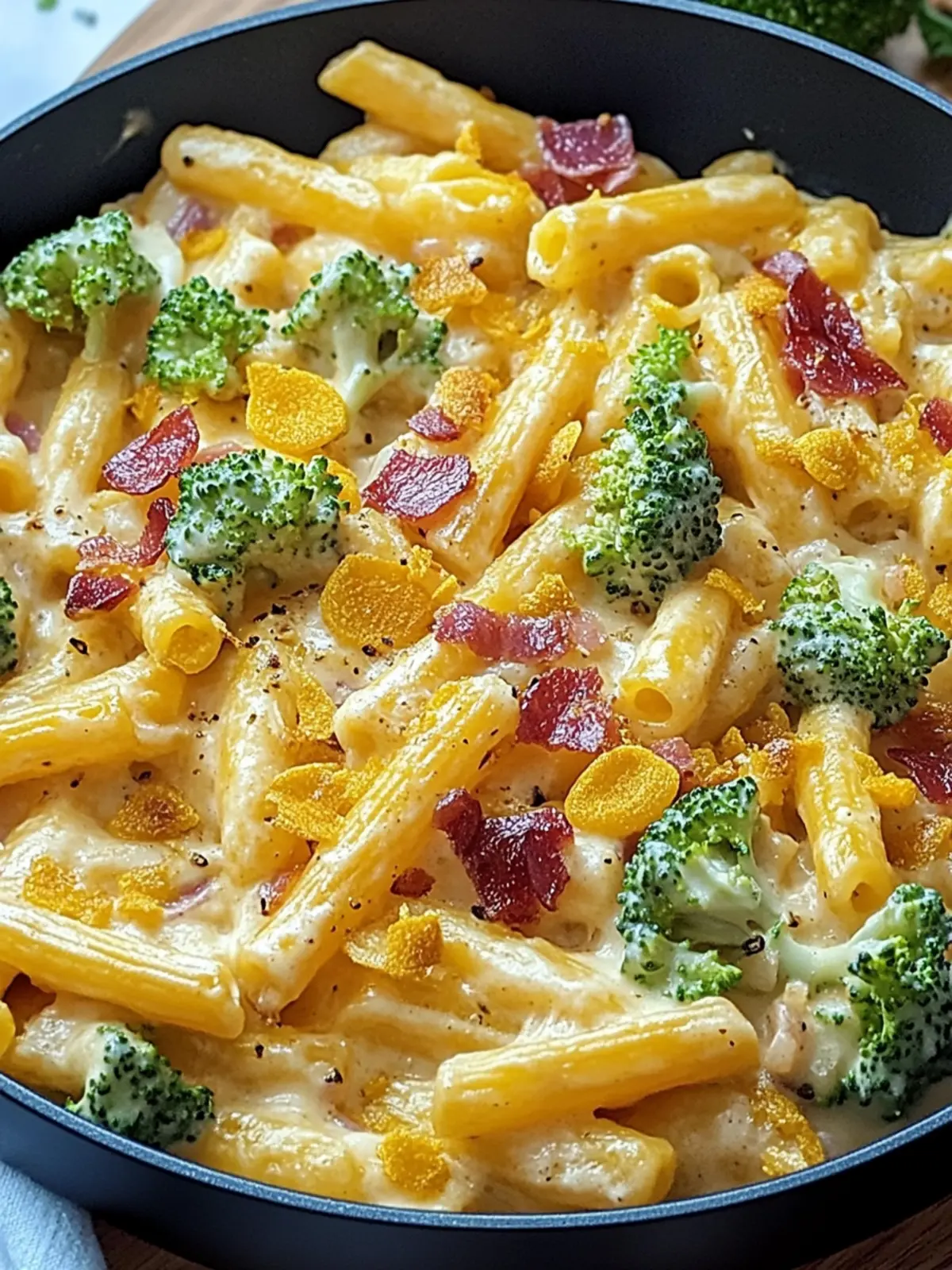 Cremige Pastapfanne mit Brokkoli und Bacon wie im Traum