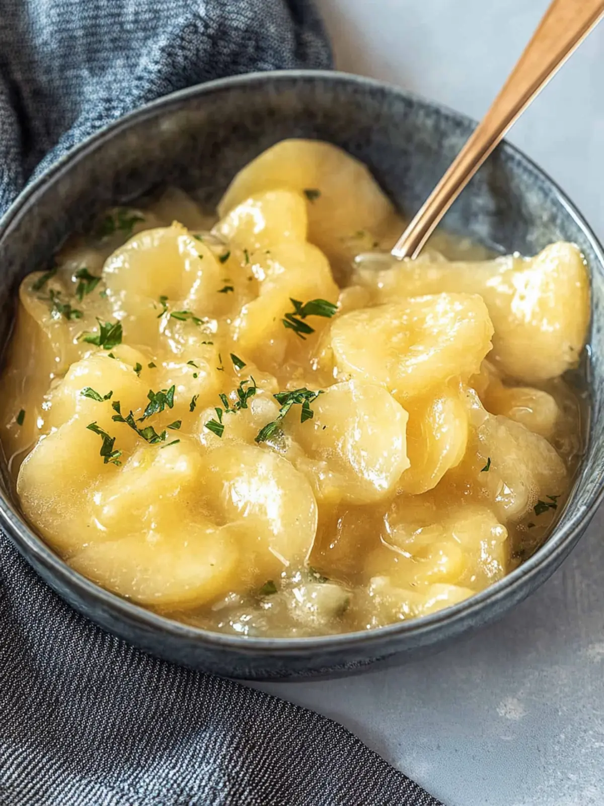 Classic potato salad with vinegar and oil