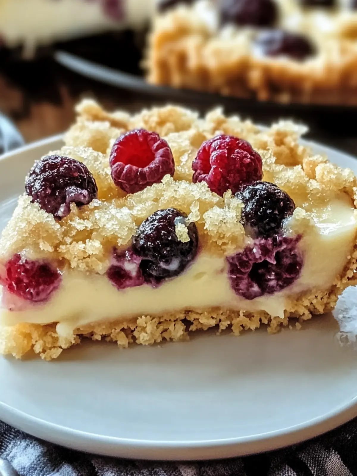 Pflaumenkuchen mit Pudding und Streusel genießen