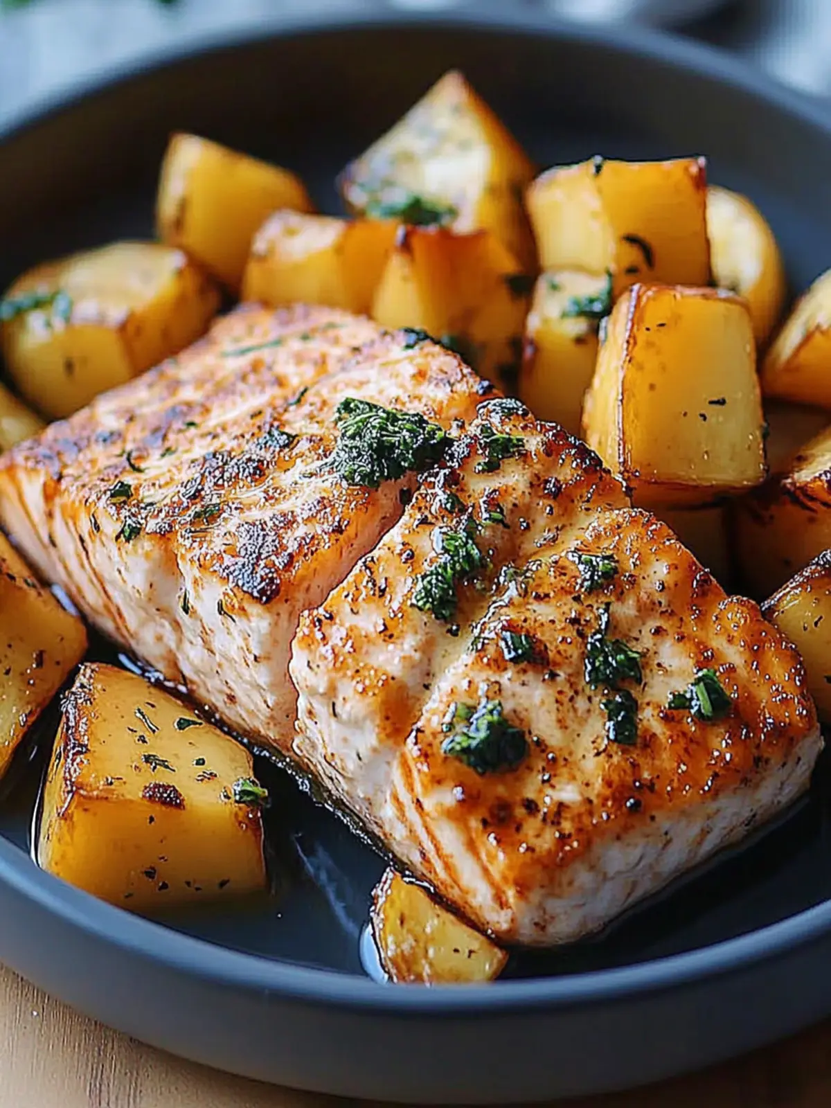 Lachs mit Gemüse aus der Heißluftfritteuse