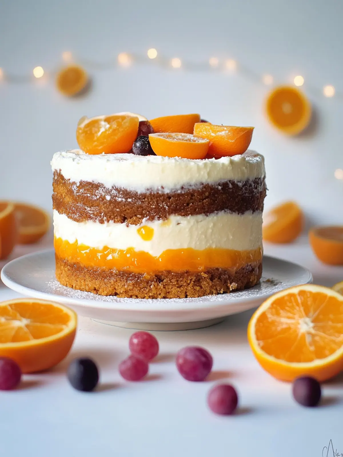 Winterliche Orangen-Joghurttorte
