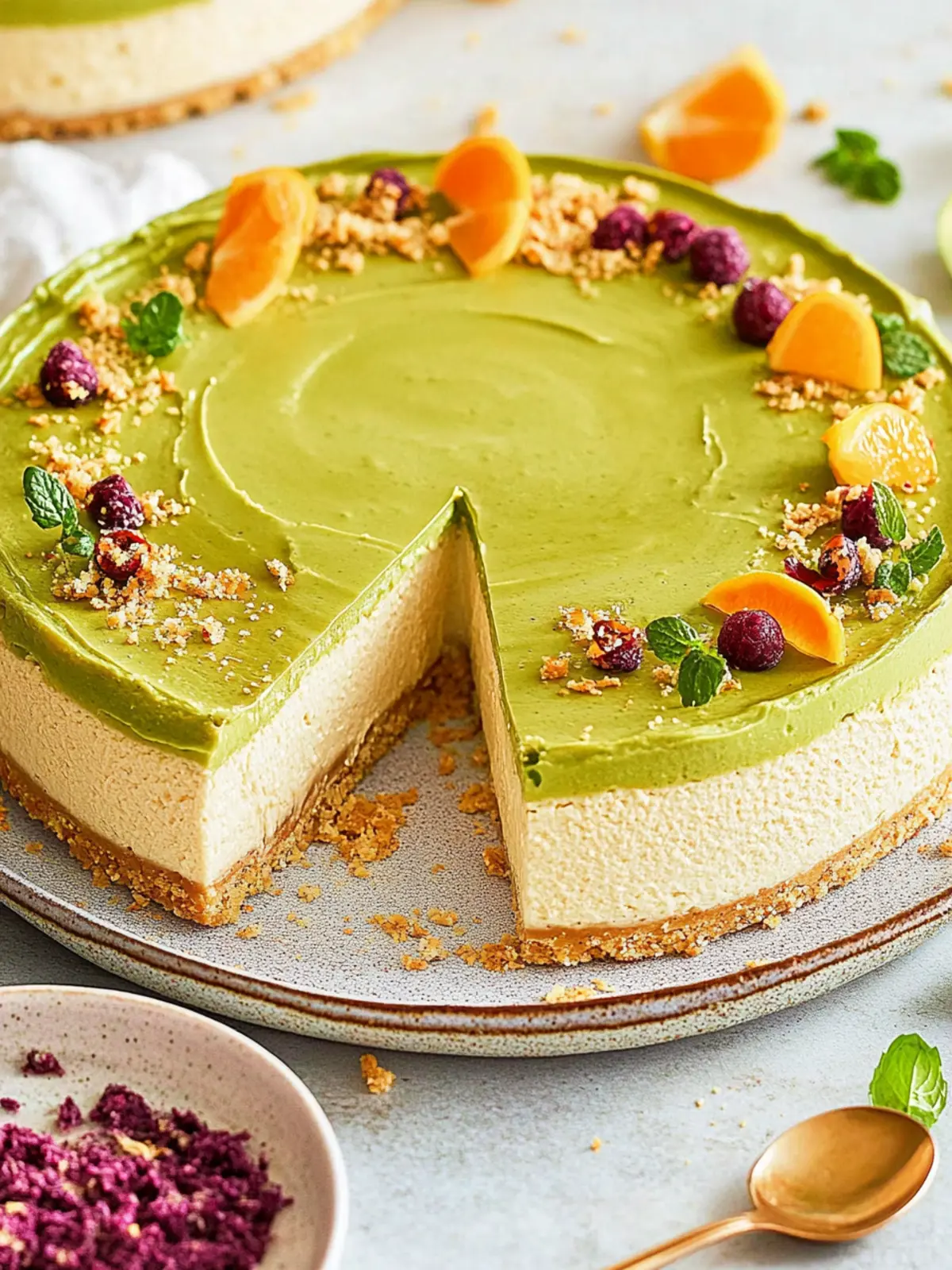 No-Bake Pistazien-Käsekuchen