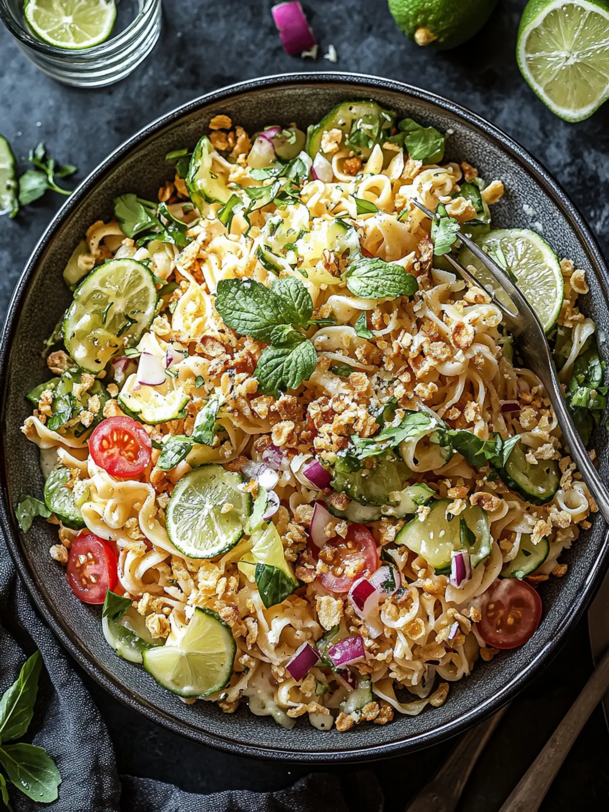 Limetten Crunch Nudelsalat