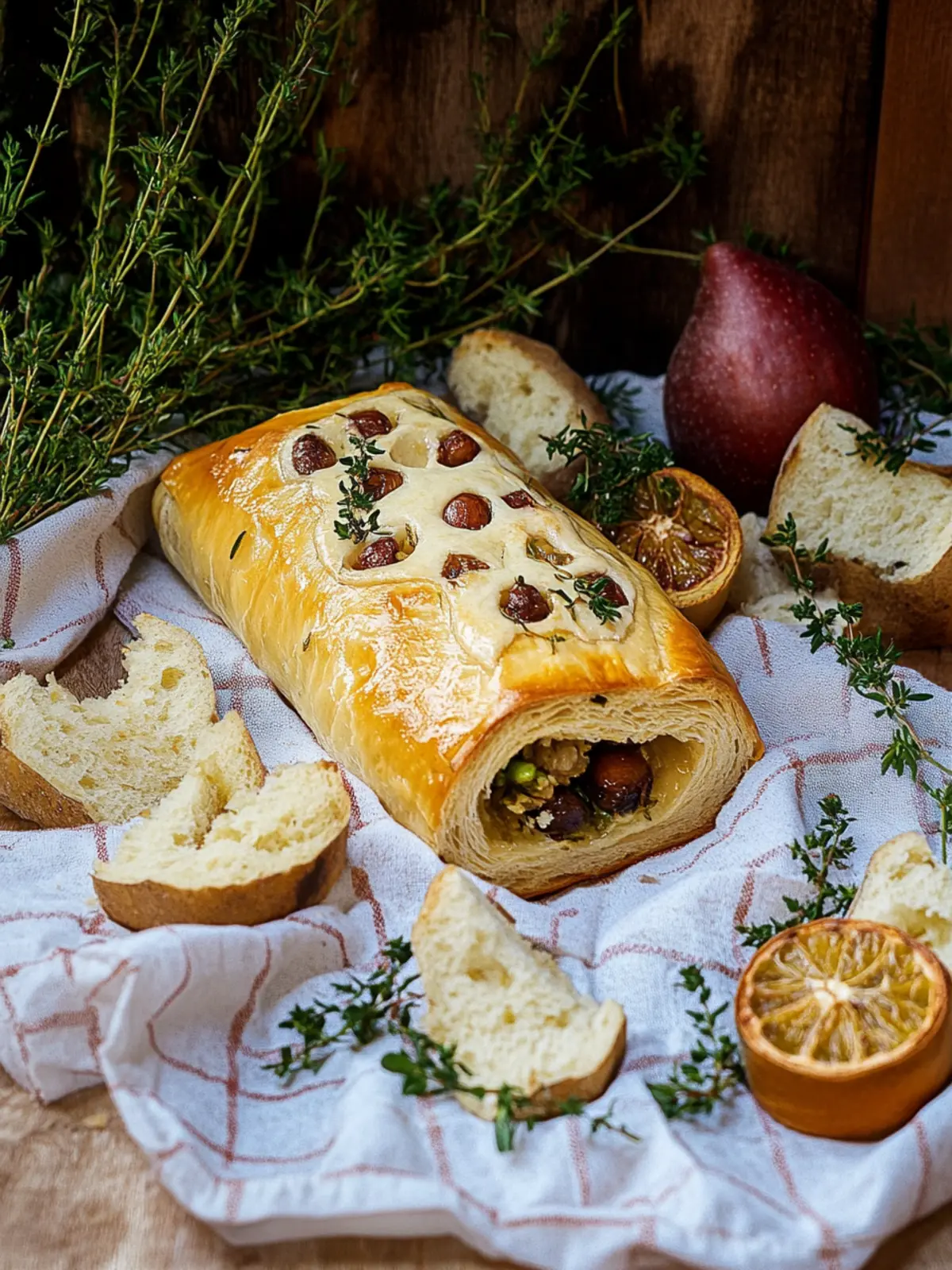 Veganer Weihnachtsbraten im Blätterteig