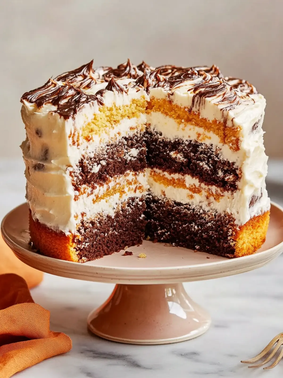 Juicy marble layer cake: The secret of airy perfection