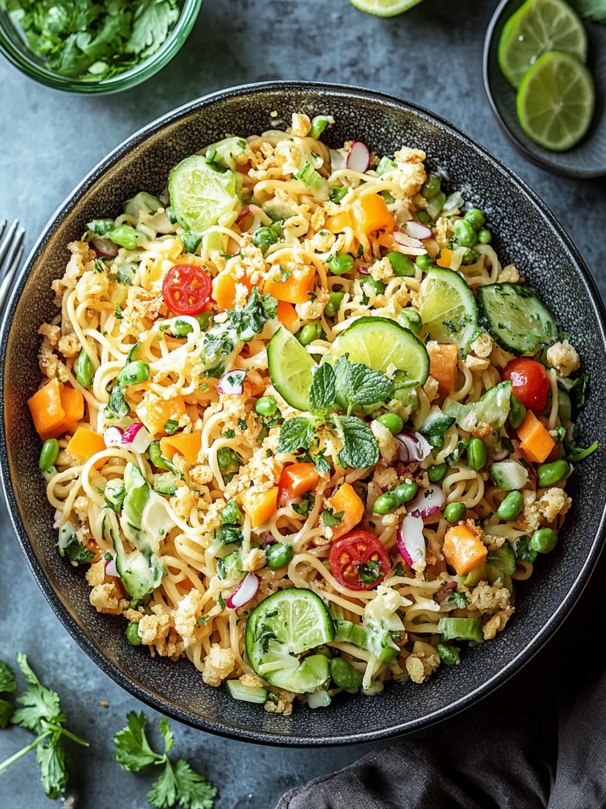 Limetten Crunch Nudelsalat