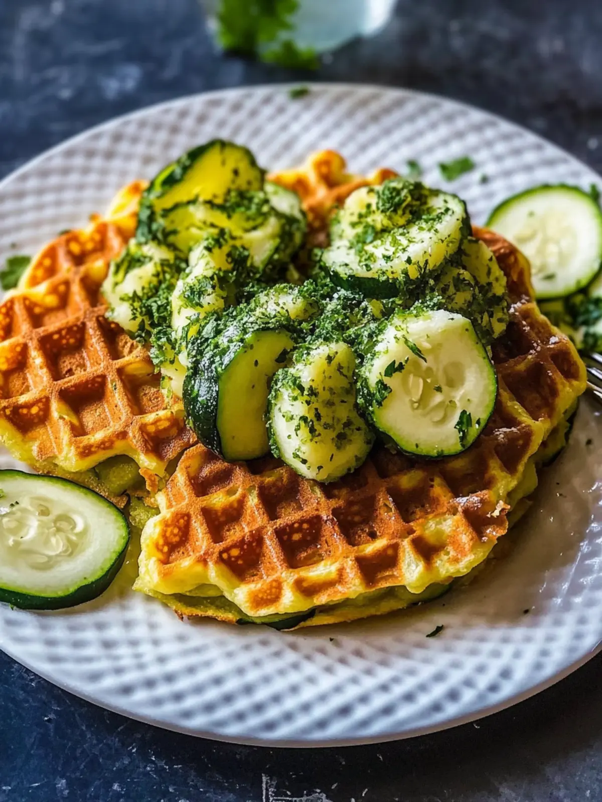 Herzhafte Waffeln mit Kartoffeln und Zucchini