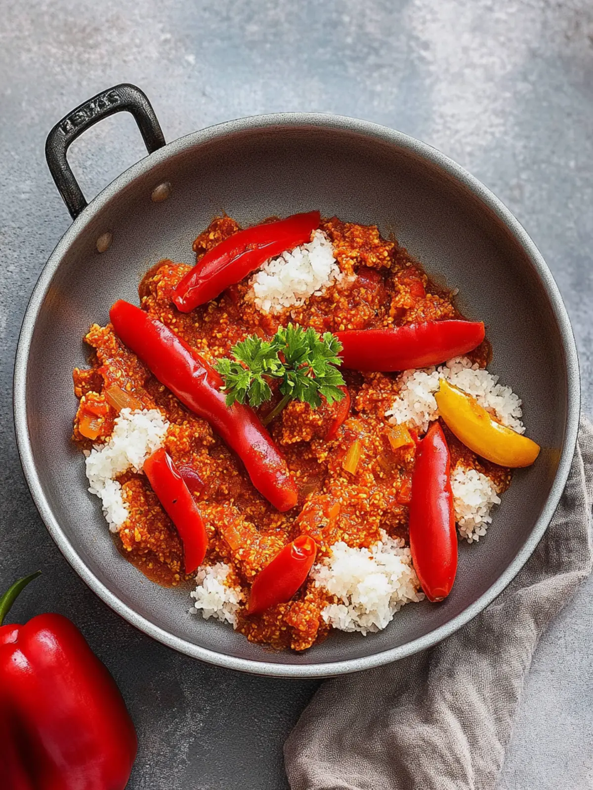 Vegetarische Paprika-Reispfanne