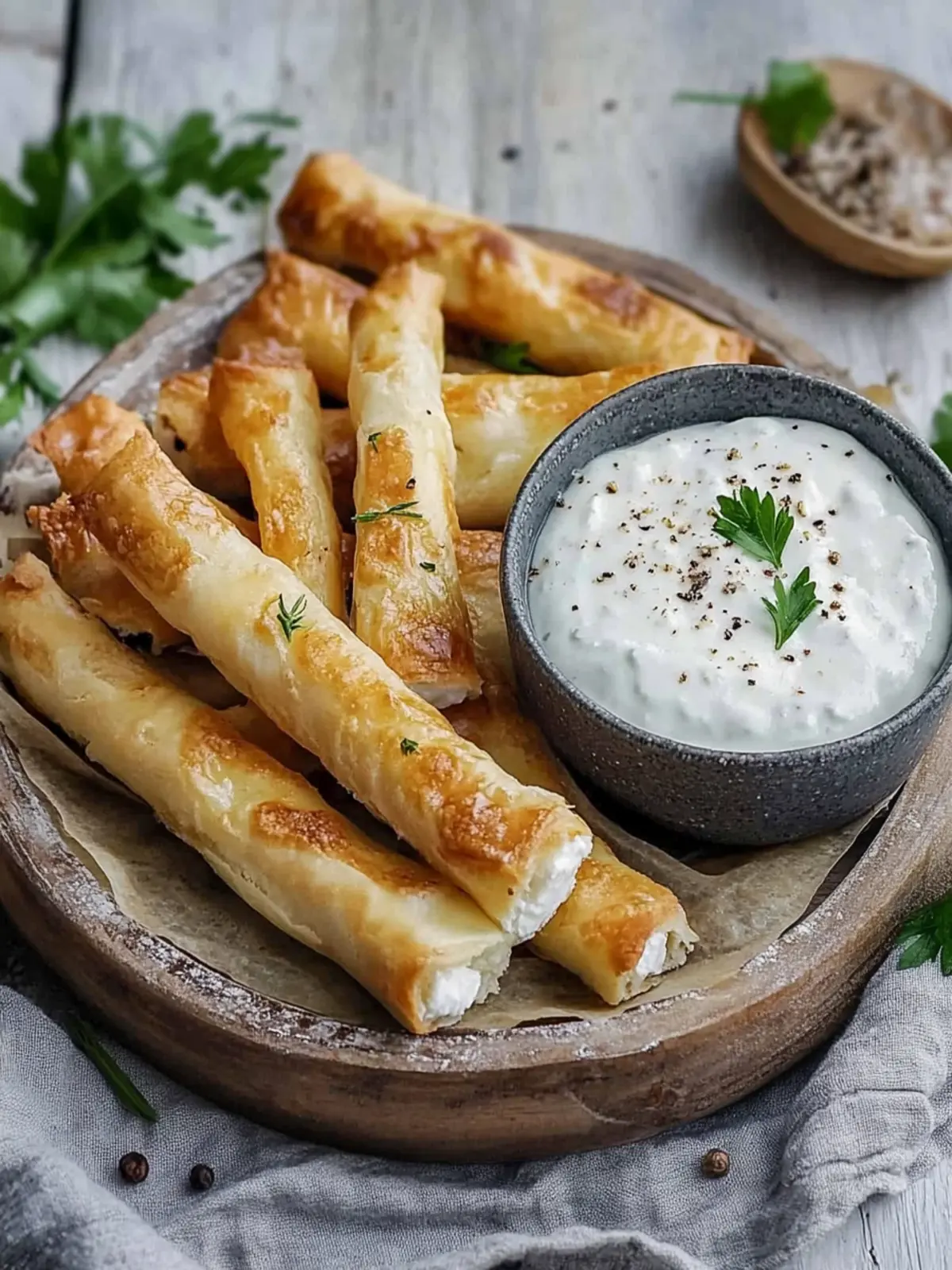 Feta-Röllchen: These crunchy sticks are quickly made
