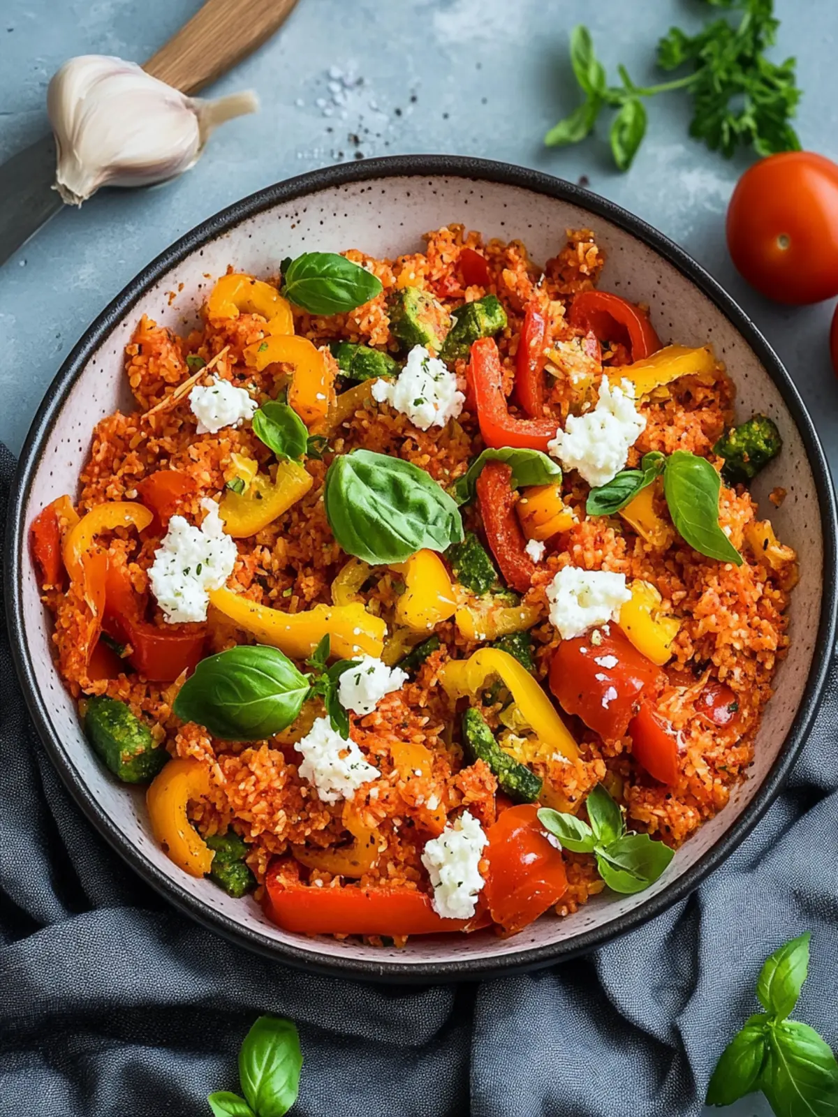 Vegetarische Paprika-Reispfanne