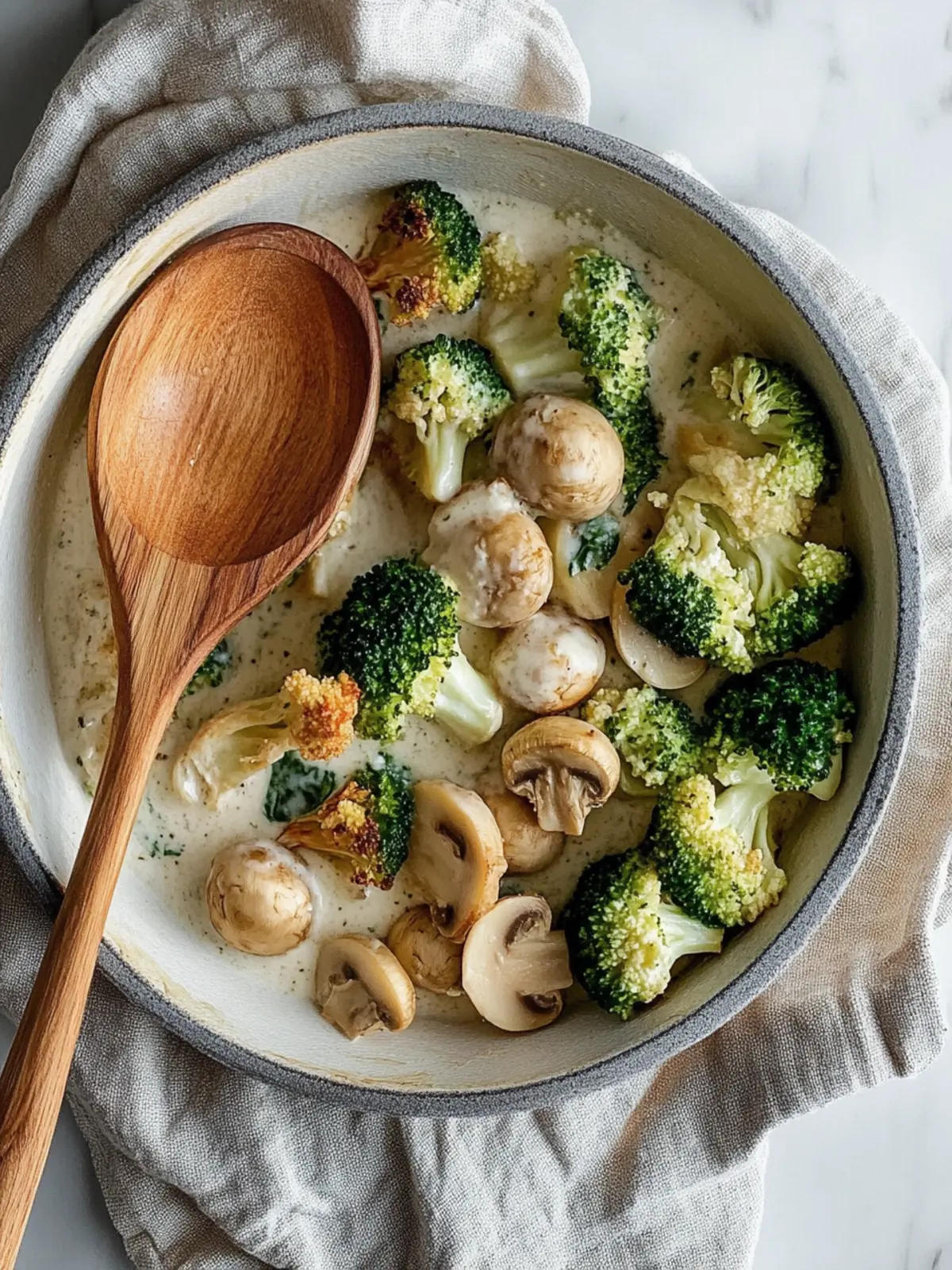 Cremige vegane Brokkoli & Muscheln