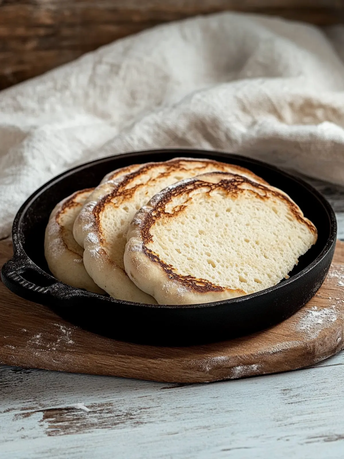 Pfannenbrot ohne Hefe nach griechischer Art mit Joghurt