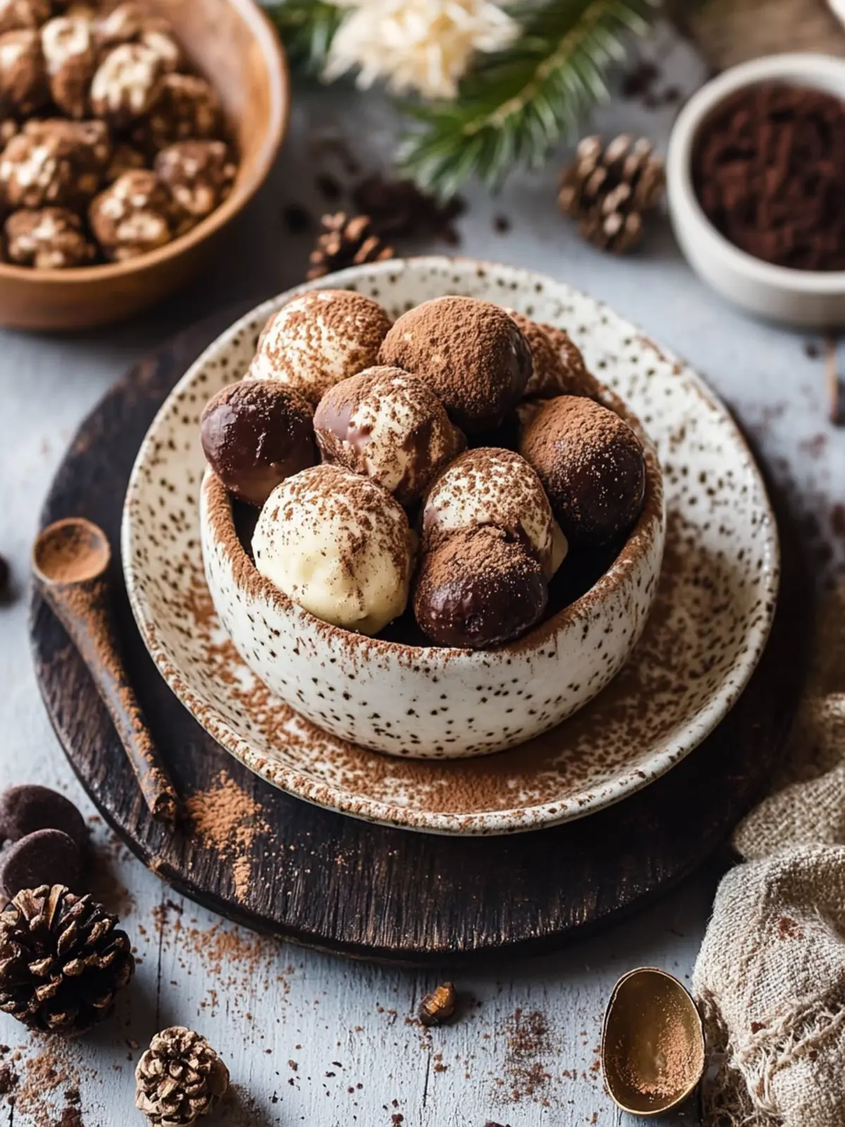 Verschenke selbstgemachte Tiramisu-Pralinen zu Weihnachten