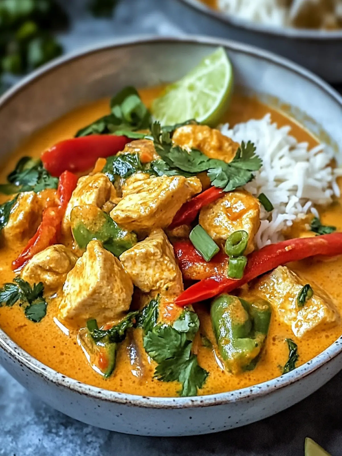 Thai Erdnuss-Curry-Hühnchen für ein schnelles Abendessen