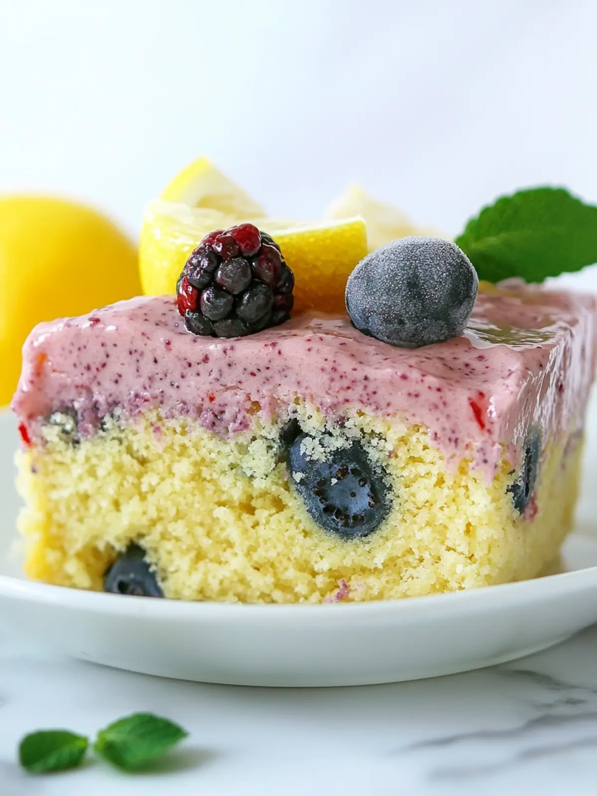 1 Schüssel Veganer Zitronen-Blaubeerblechkuchen