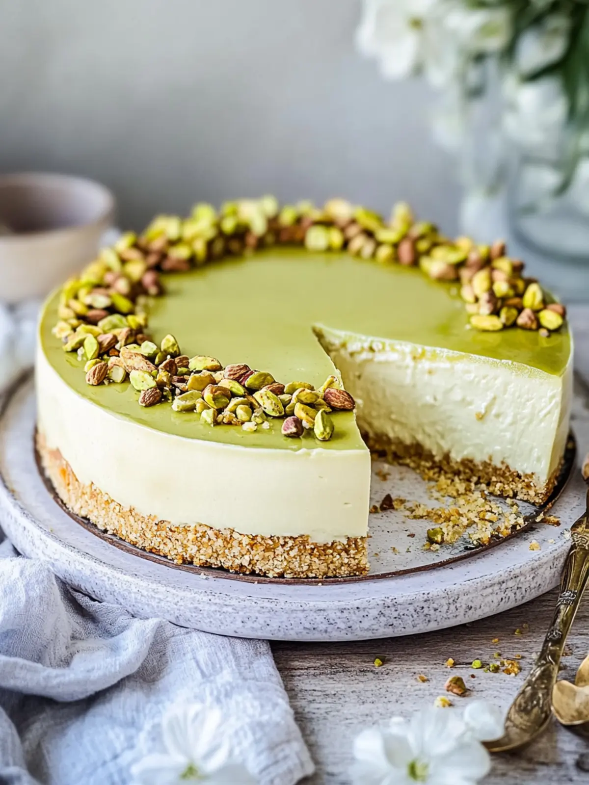 Pistazienkäsekuchen ohne Backen