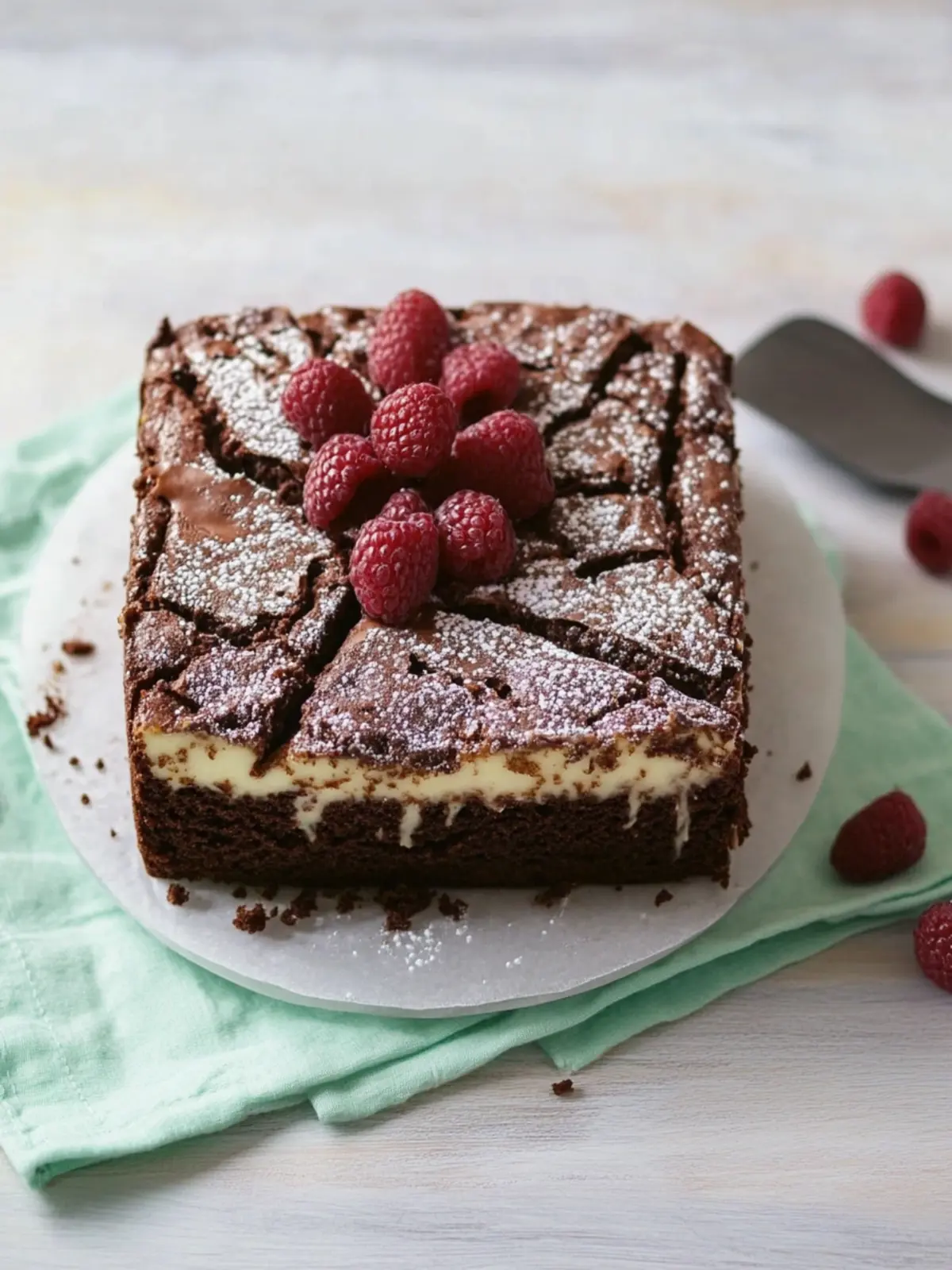 Brownieboden Käsekuchen