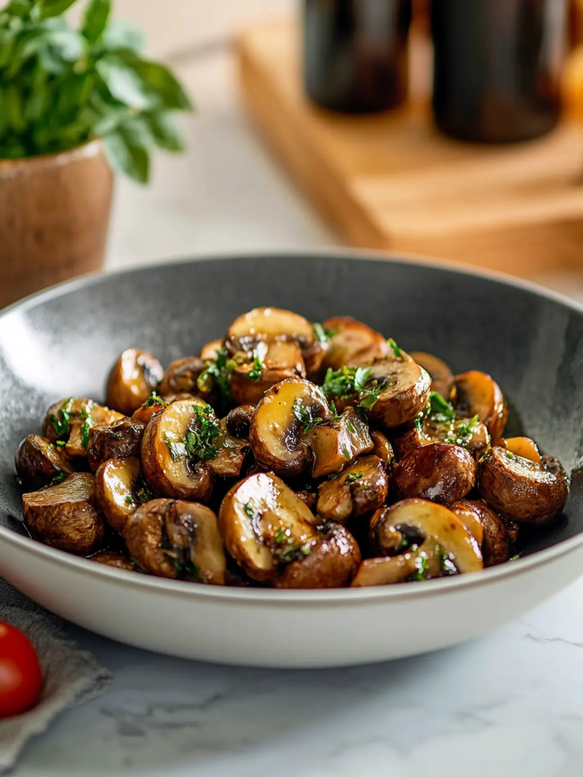 So einfach und gut: Balsamico-Champignons aus dem Airfryer