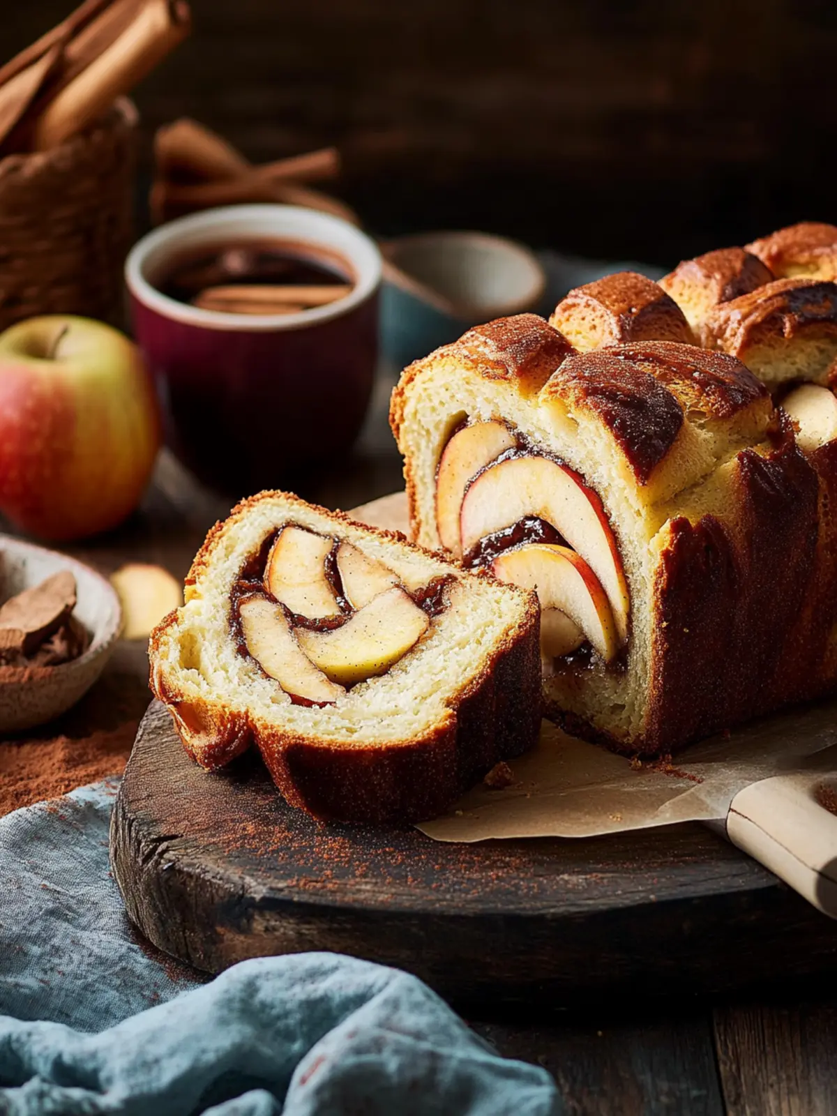 Sweet autumn bread with apple-cinnamon secret
