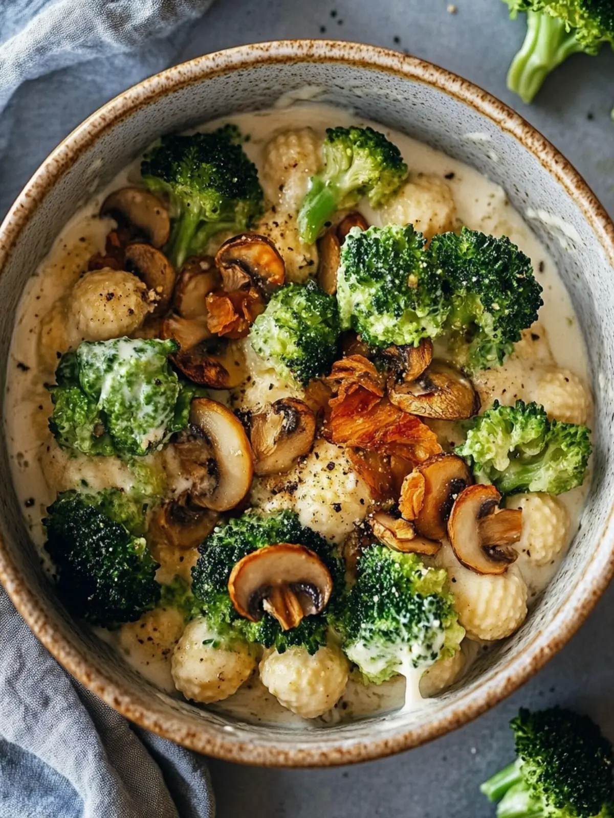 Cremige vegane Brokkoli & Muscheln