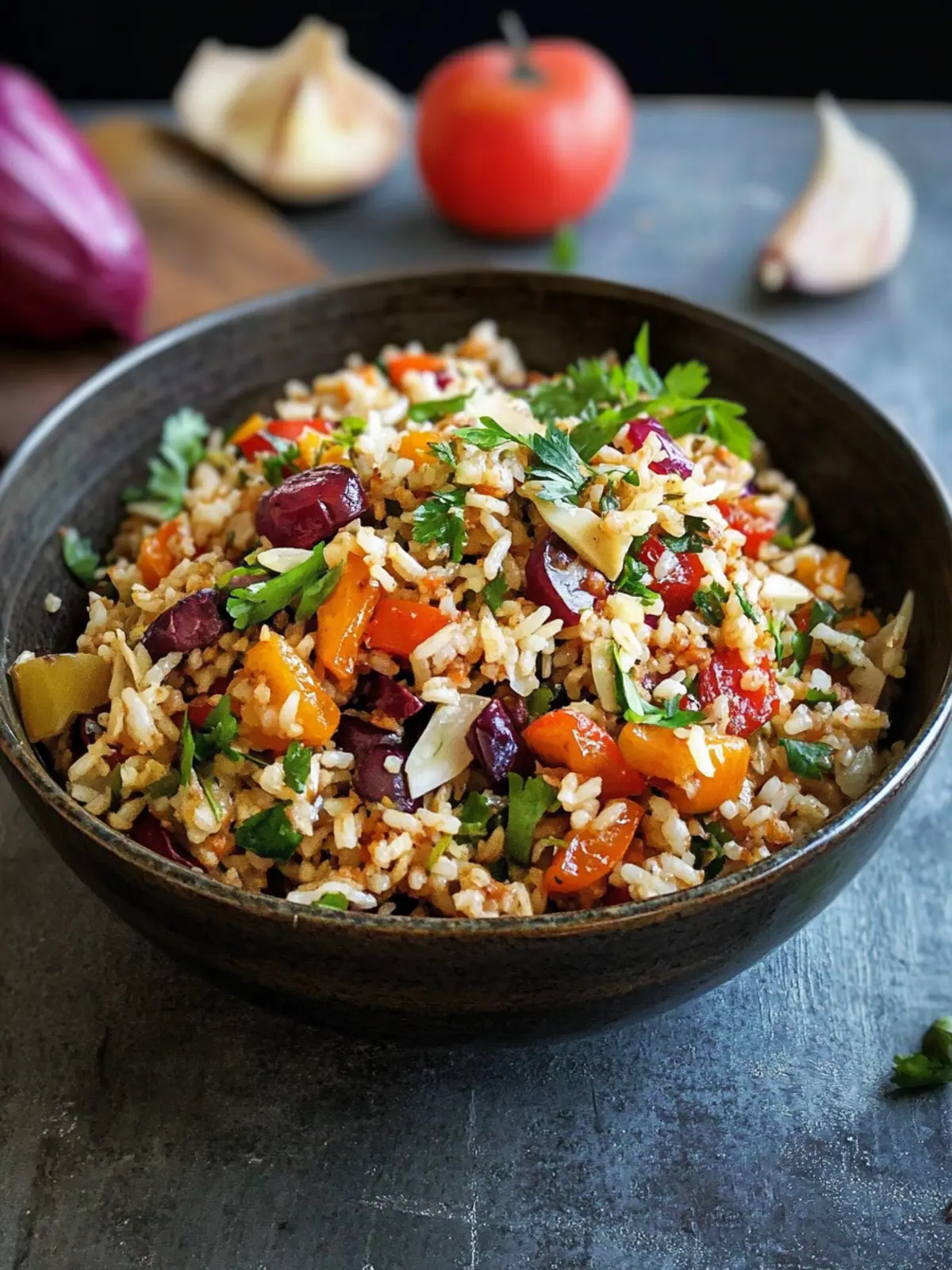 Knuspriger Reissalat mit herbstlichen Zutaten