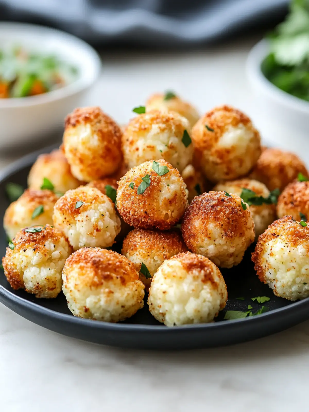 These cauliflower cheese balls from the air fryer are gone in no time