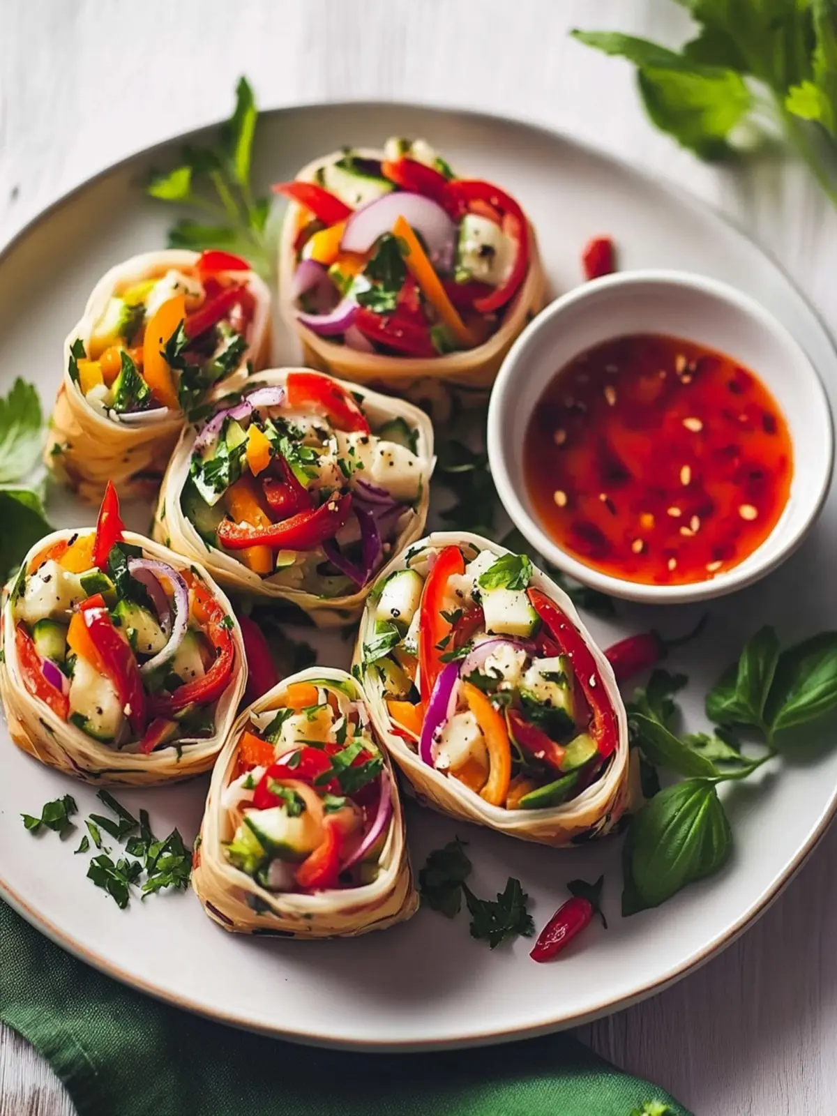 Reispapier-Röllchen mit Gemüse