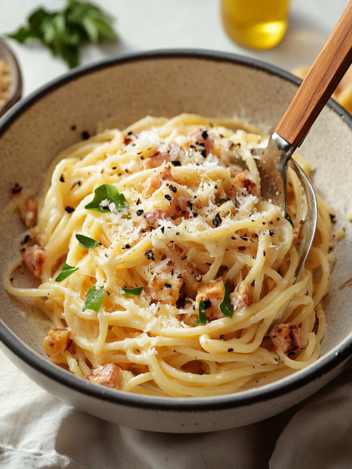 Vegetarische Halloumi Carbonara – Cremiger Pasta-Hochgenuss