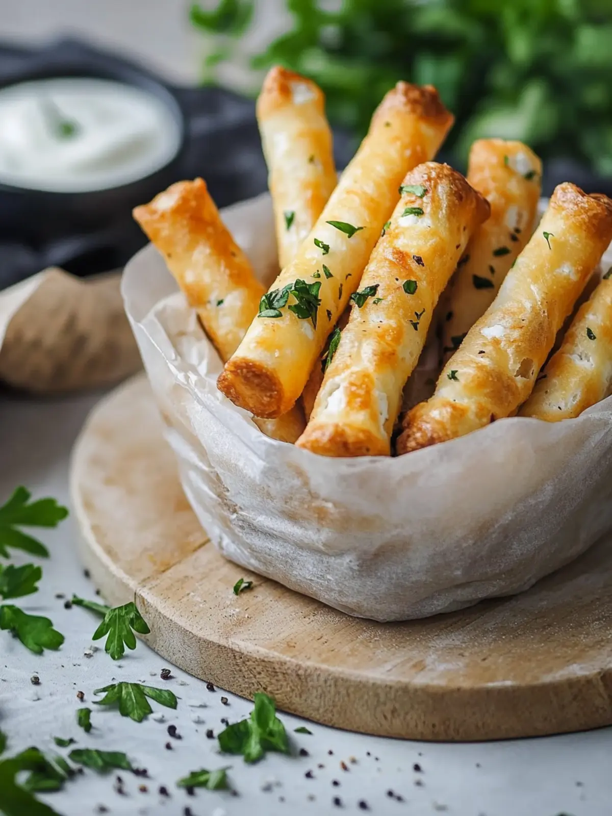 Feta-Röllchen: These crunchy sticks are quickly made