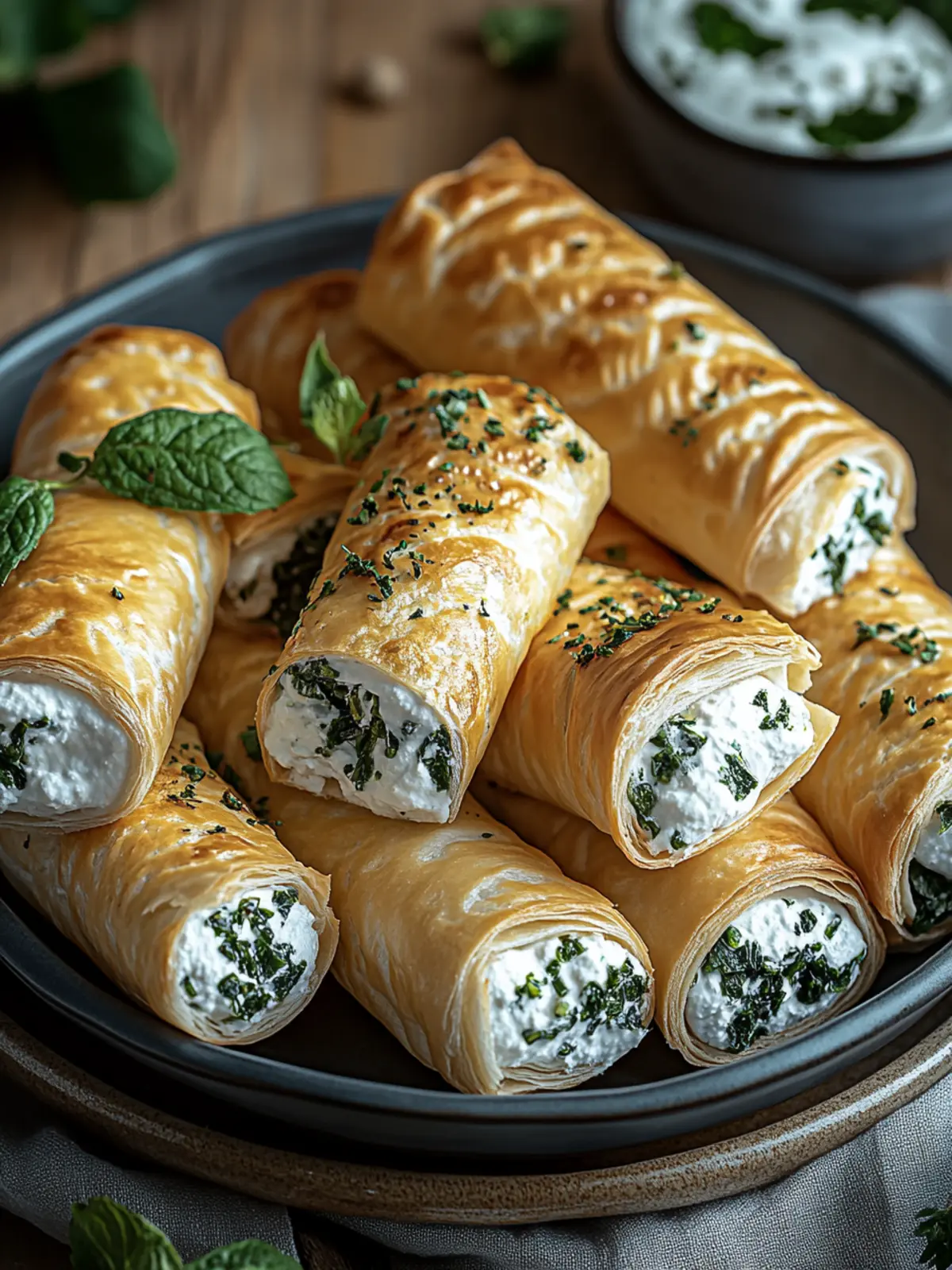 Herzhafte Blätterteig-Röllchen mit Spinat & Feta – Knusprig & würzig