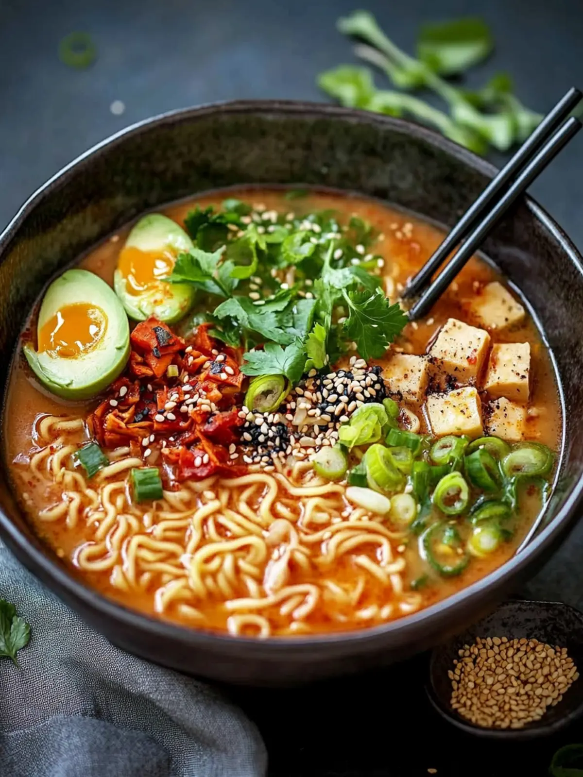 Köstliche vegane Ramen-Suppe für jedes Wetter genießen