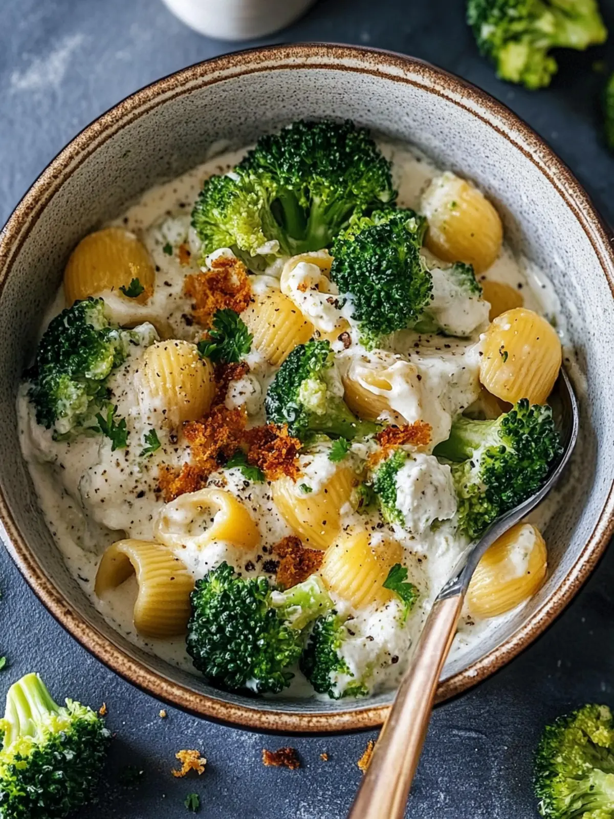 Cremige vegane Brokkoli & Muscheln