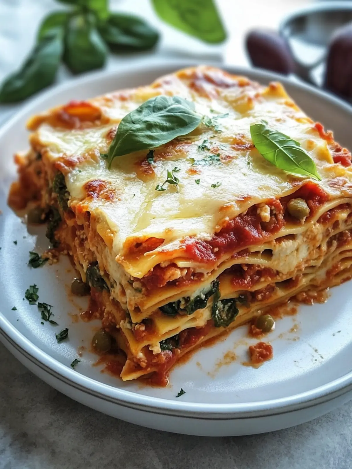 Hochproteinvegetarische Lasagne