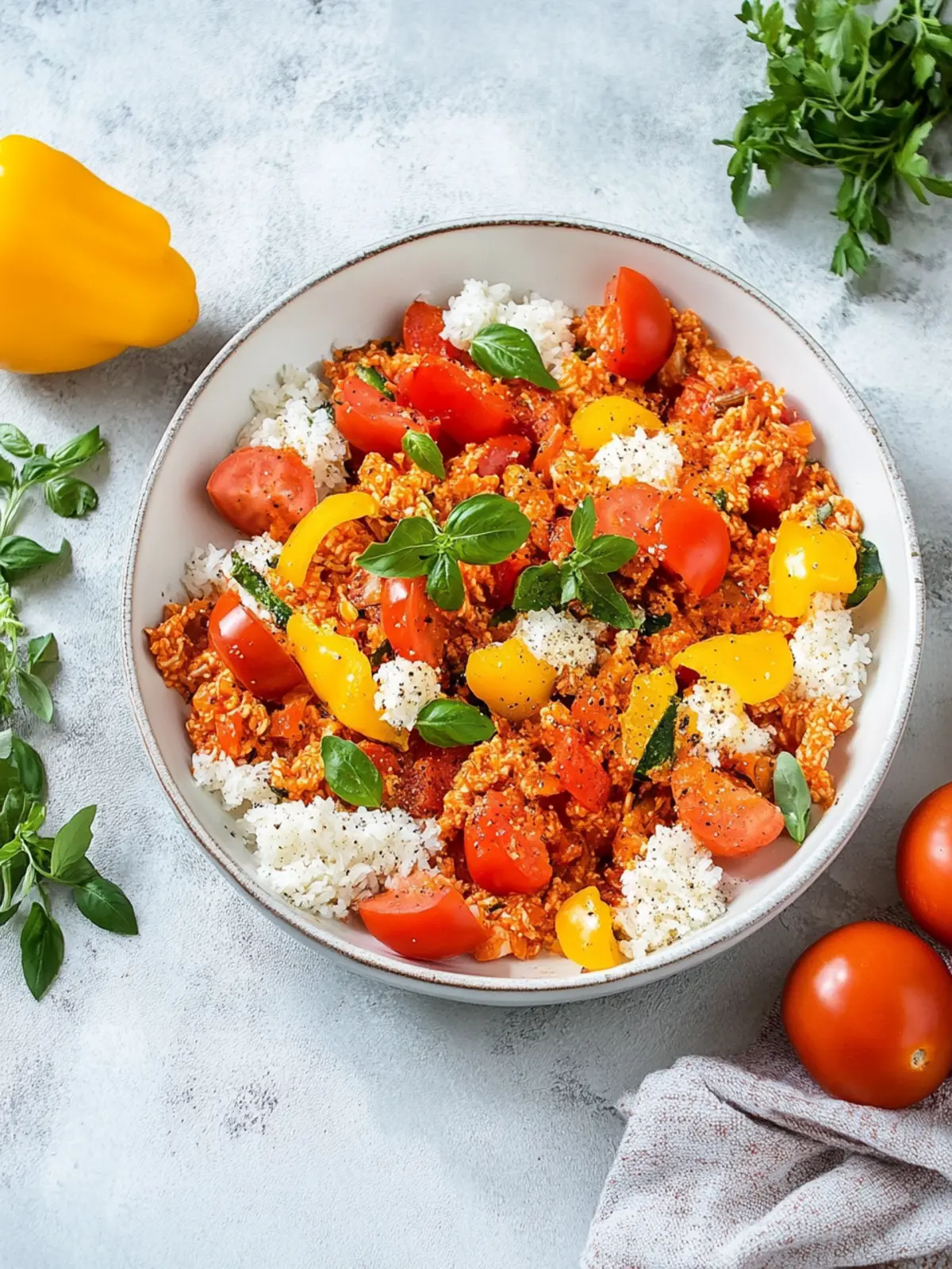 Vegetarische Paprika-Reispfanne