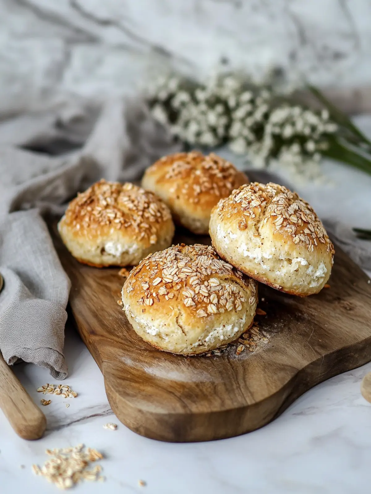 Quark rolls with oats