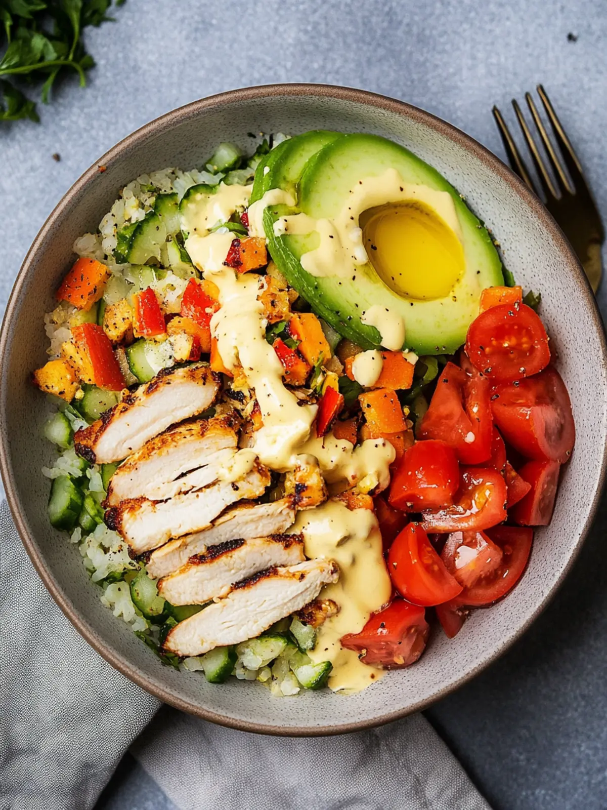 Low Carb Schüssel mit Huhn