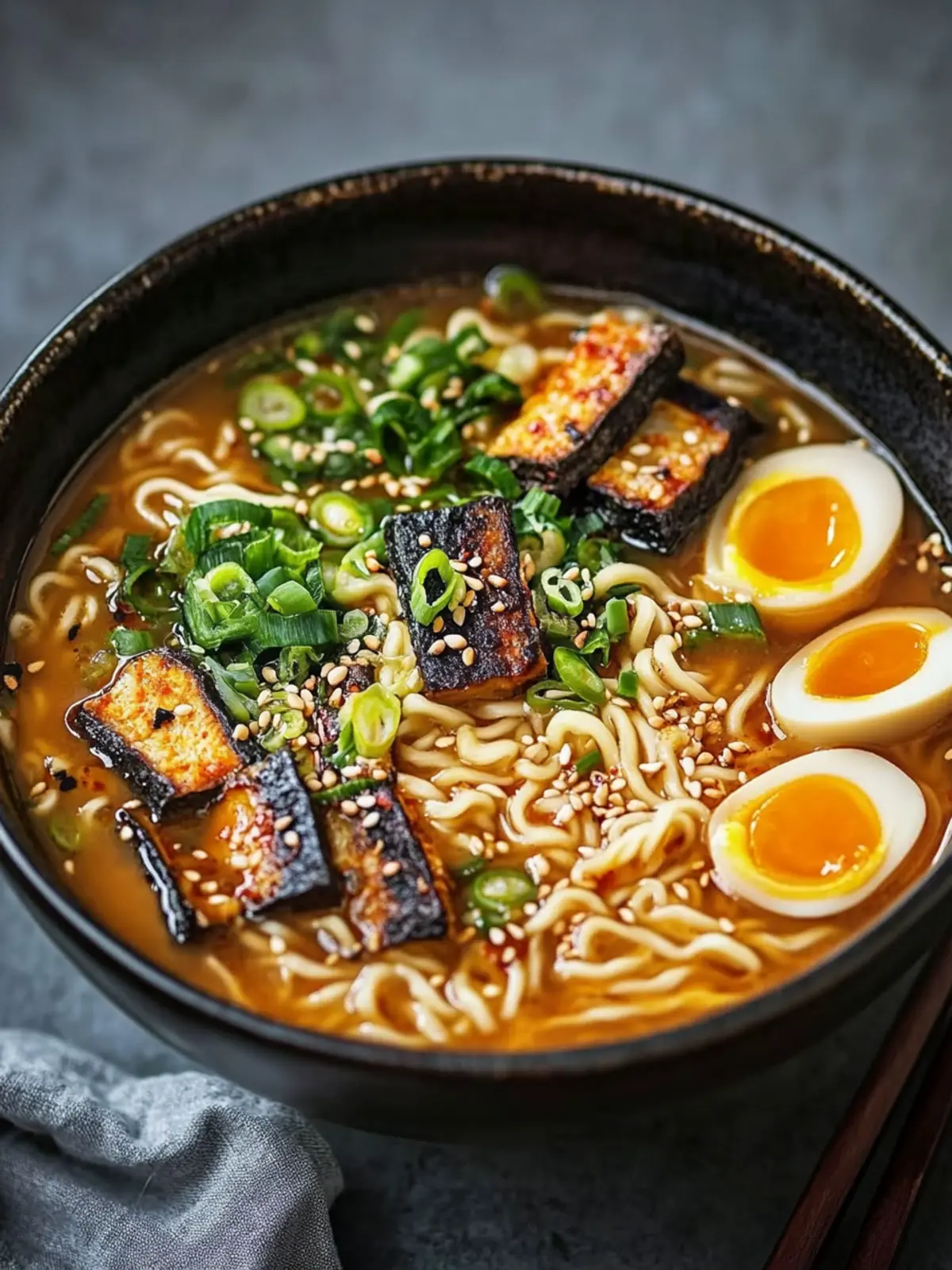 Köstliche vegane Ramen-Suppe für jedes Wetter genießen