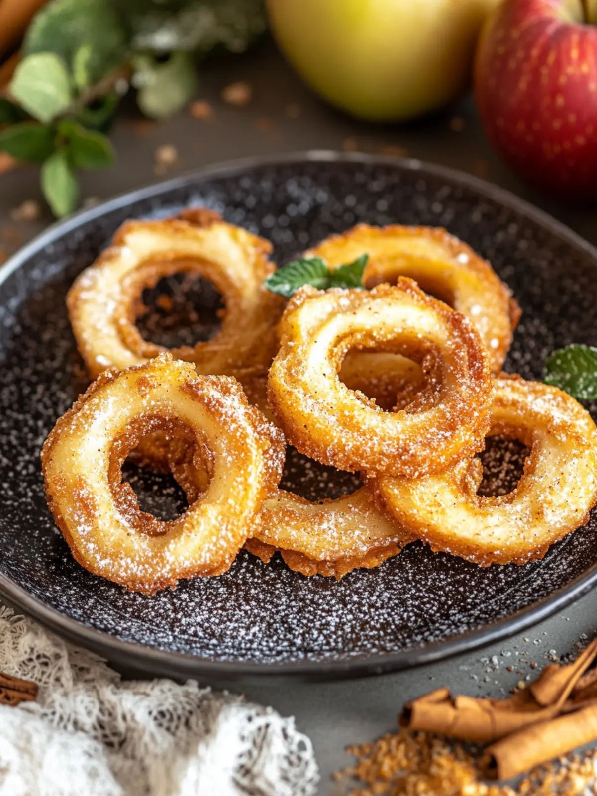 Baked apple rings from the hot air fryer