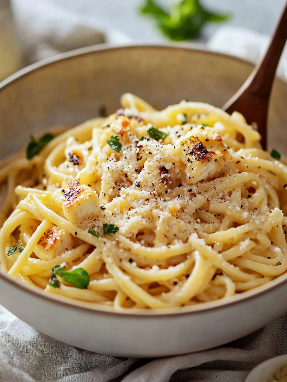 Vegetarische Halloumi Carbonara – Cremiger Pasta-Hochgenuss