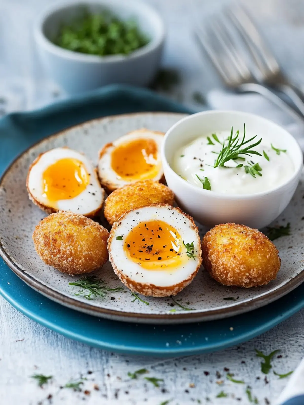 Frittierte Eier: knuspriges Frühstück oder Snack