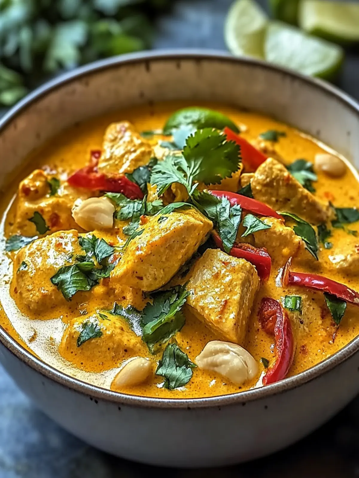 Thai Erdnuss-Curry-Hühnchen für ein schnelles Abendessen