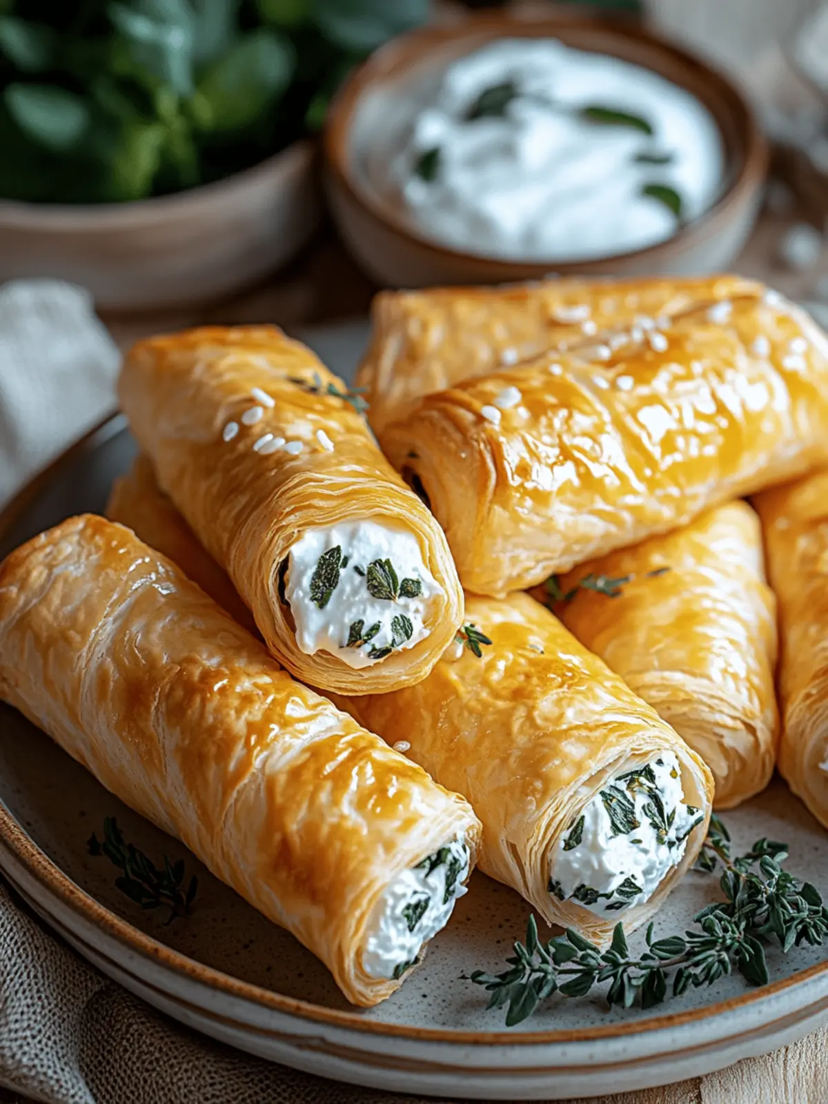 Herzhafte Blätterteig-Röllchen mit Spinat & Feta – Knusprig & würzig