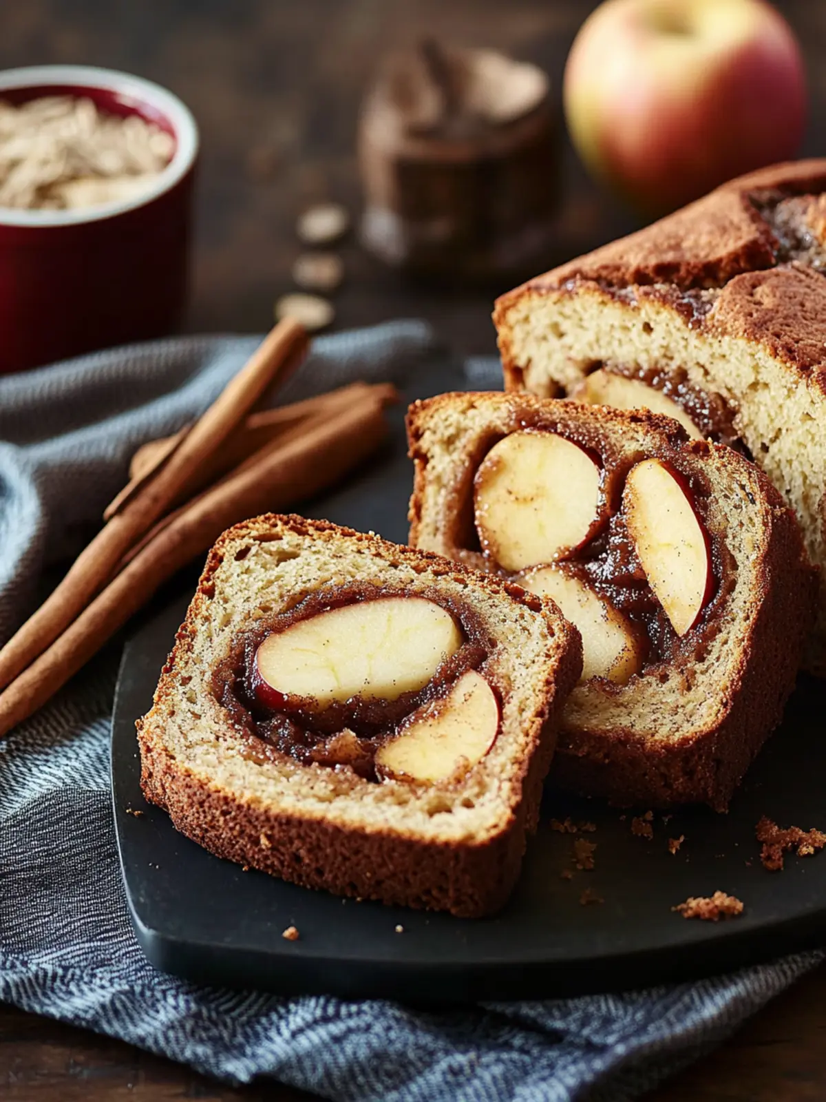Sweet autumn bread with apple-cinnamon secret