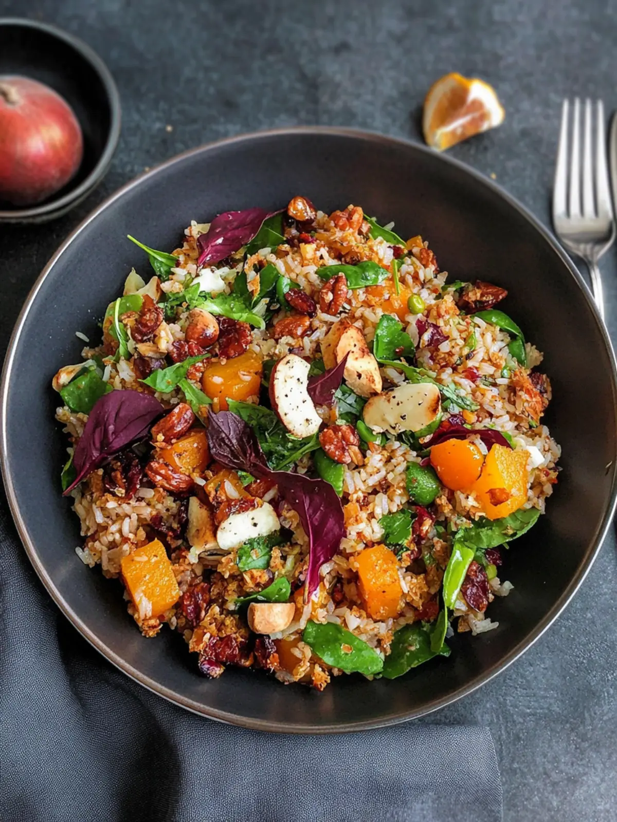 Knuspriger Reissalat mit herbstlichen Zutaten
