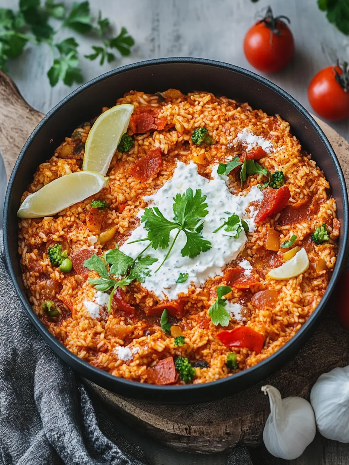 Vegetarische Paprika-Reispfanne